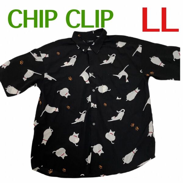 CHIP CLIP☆チップクリップ☆アロハシャツ ☆ビッグシャツ☆ネコ柄☆LL