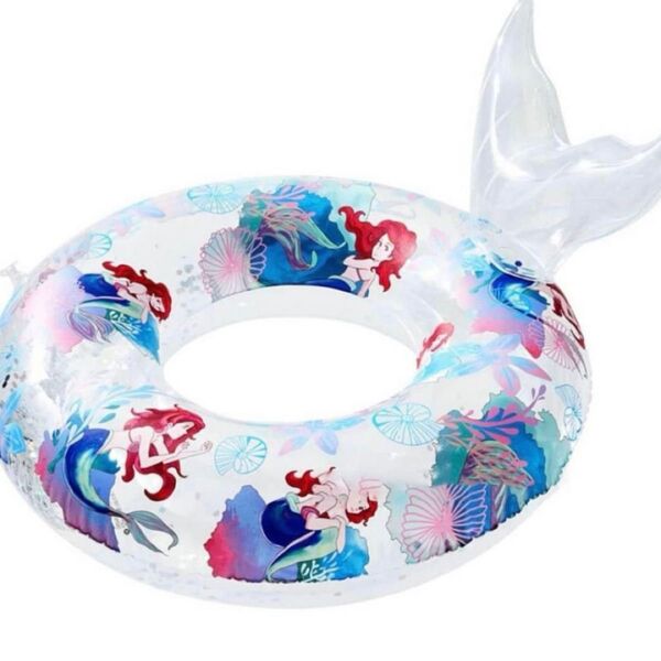 浮き輪 子供用 O型 海水浴 プール 透明スパンコール マーメイド柄