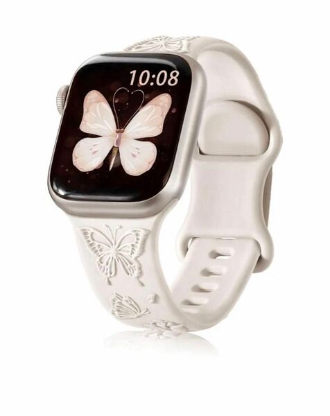 蝶の花バンドアップルウォッチ バンド41mm 40mm 38mm、通気 防汗Apple Watchバンド シリコン