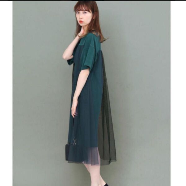 KBF チュールワンピース 新品タグ付き グリーン
