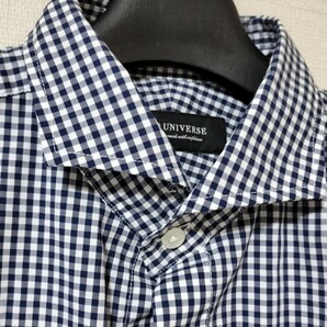 NANO UNIVERSE ナノユニバース 長袖シャツ サイズ M ナノユニバース メンズ シャツ ギンガムチェック ホワイト×ネイビー