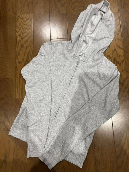 ユニクロ UVコットンジップアップパーカー Sサイズ ライトグレー レディース UNIQLO 長袖