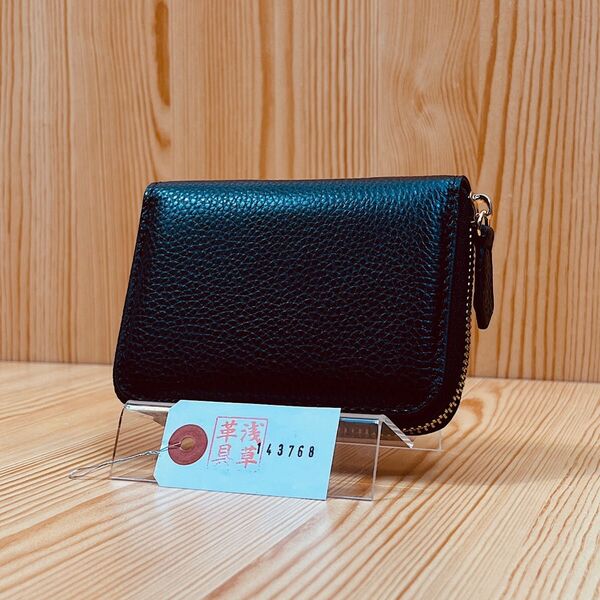 【浅草革具】ミドルウォレット コインケース イタリアンレザー ヌメ革 本革 牛革 新品 コンパクト財布 スマート財布