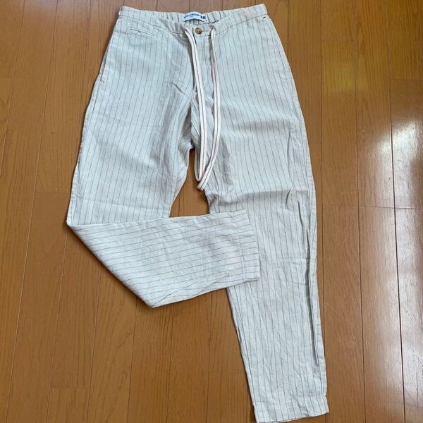 完売品ユニクロUNIQLOイネスINES綿麻コットンリネンテーパードパンツS無印