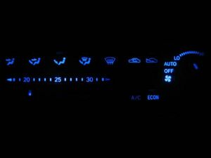 COROLLA CERES カローラセレス AE100/AE101 ボタン式オート　エアコン照明用 LED球 1台分セット！ ブルー