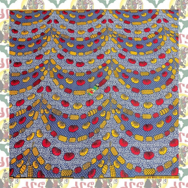 【SALE/270cm x 110cm/3ヤード】アフリカンプリント生地 barg-q03 アフリカ布 アフリカ生地 ゴールドプリント アンカラ キテンゲ パーニュ