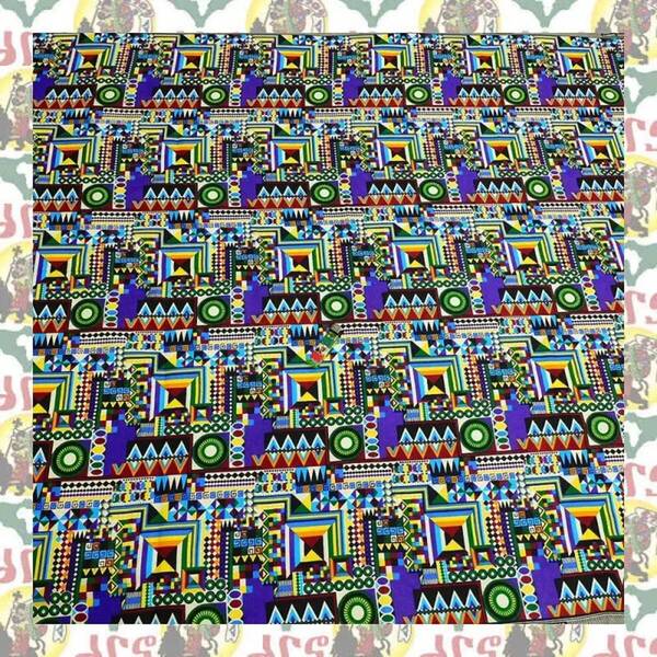 【SALE/90cm x 110cm/1ヤード】アフリカンプリント生地 barg-p44 アフリカ布 アフリカ生地 ゴールドプリント アンカラ キテンゲ パーニュ