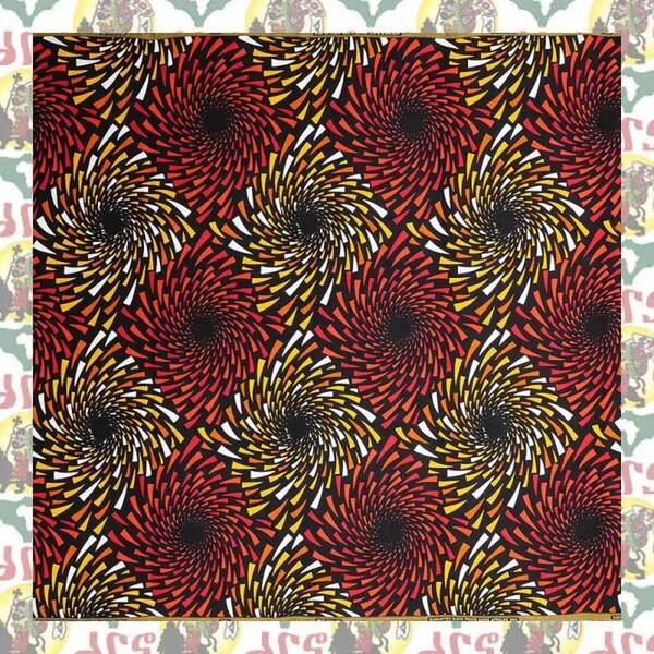 【SALE/270cm x 110cm/3ヤード】アフリカンプリント生地 barg-p43 アフリカ布 アフリカ生地 ゴールドプリント アンカラ キテンゲ パーニュ