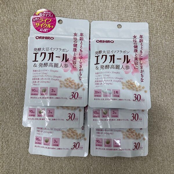 オリヒロ エクオール & 発酵高麗人参 サプリ 大豆イソフラボン