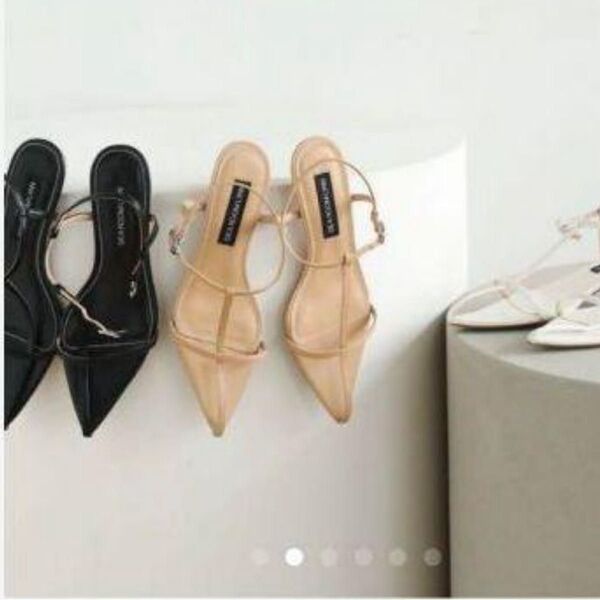 シールームリンsearoomlynn Slim ポインテッドサンダル ベージュM