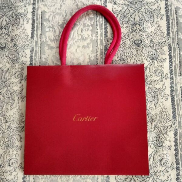 クーポンでお得!【本物・美品】Cartierカルティエ★ショップバッグ/紙袋 ペーパーバッグ 最小サイズ ネックレス ショッパー