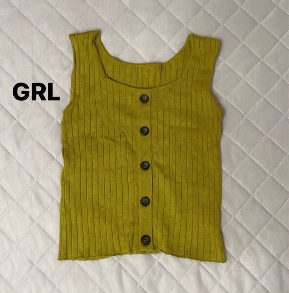 GRL☆デザインボタン2wayトップス イエロー