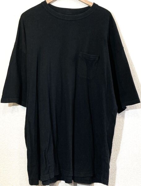 UNDECORATED MAN◯Tシャツ◯ポケット◯ビッグシルエット◯サイズ◯無地◯反転タグ◯日本製◯ヨシオクボ◯アンデコレイテッド◯定価2万円 黒