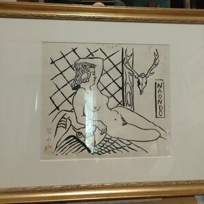 中村直人作品「裸婦」木版画