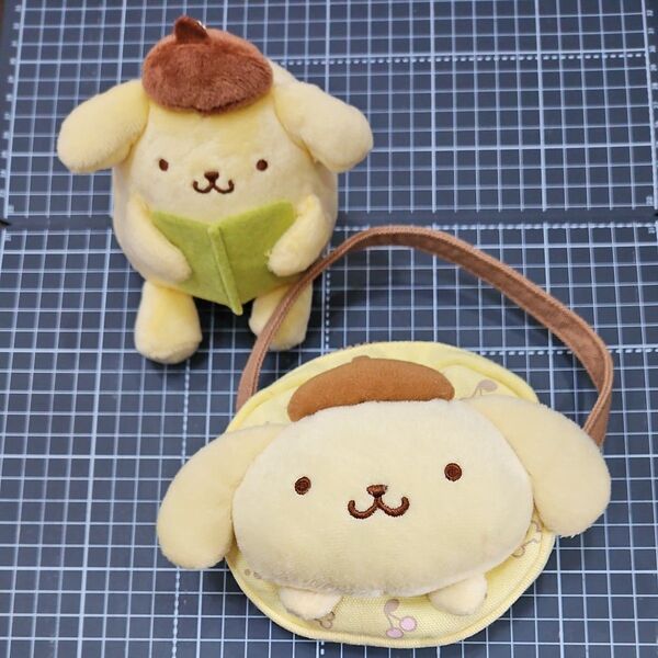 ポムポムプリン サンリオ ぬいぐるみ マスコット ポーチ 2点セット