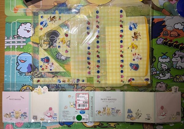 ポケモン メモ帳 定規 分度器 三角定規 セット 2点