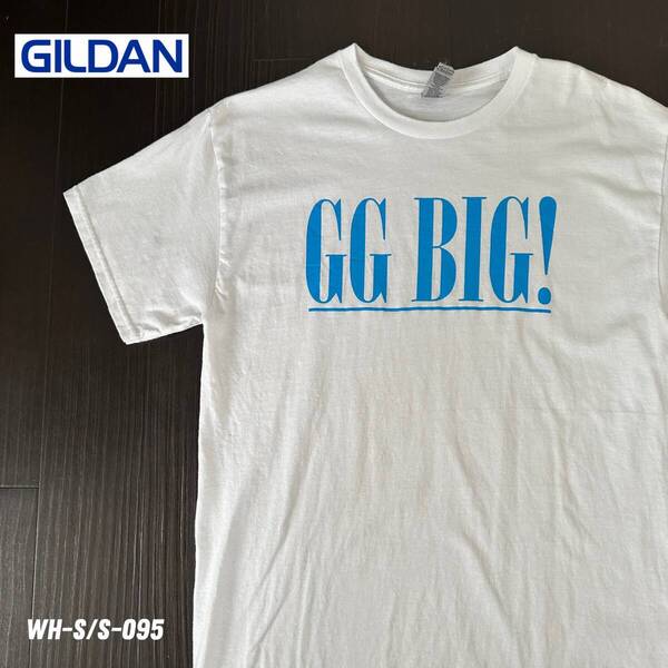 GILDAN ギルダン GG BIC! Tシャツ Mサイズ 半袖 古着 ホワイト 爽やか