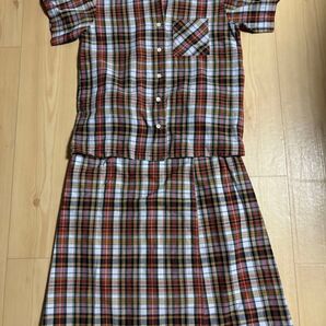 チェック柄 半袖セットアップ