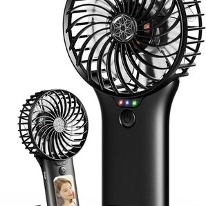 ハンディファン 携帯扇風機【108Gの超軽量設計・静音・風量4段階・ミニミラー付き】手持ち扇風機 充電式 USB
