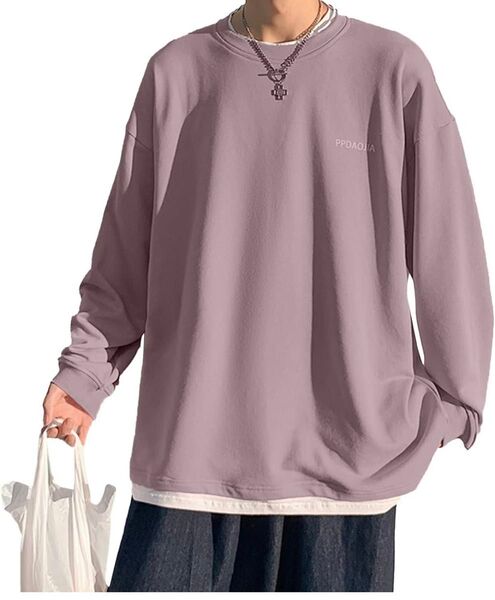 トレーナー メンズ 長袖 丸襟 大きいサイズ Tシャツ カジュアル サイズ5XL