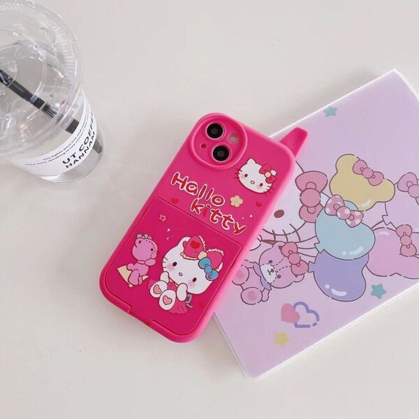 大人気iPhone13ケース スマホカバー ハローキティ 鏡付き(訳あり)
