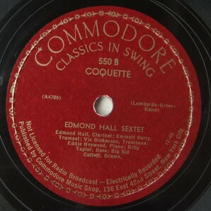 ◆ EDMOND HALL Sextet ◆ The Man I Love / Coquette ◆ Commodore 550 (78rpm SP) ◆の画像2