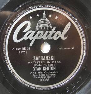 * STAN KENTON * Safranski / Opus In Pastels * Capitol 20088 (78rpm SP) *