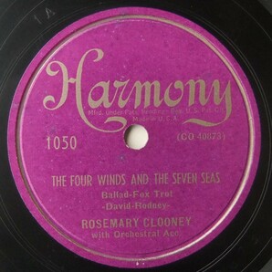 ◆ ROSEMARY CLOONEY ◆ Lovers ' Gold / The Four Winds And The Seven Seas ◆ Harmony 1050 (78rpm SP) ◆の画像2