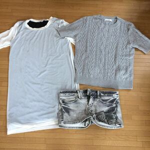 * lady's S* child 150 size brand clothes set sale * Spiral Girl Moussy moussy* T-shirt short pants * beautiful goods * set .