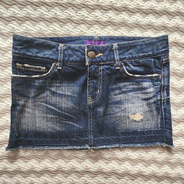 【未使用】SLY ダメージ加工デニム ミニスカート