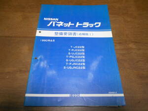 I3672 / バネットトラック / VANETTE TRUCK T-JC22.PJC22.PGJC22 S-UJC22.UGJC22.UGJNC22 整備要領書 追補版Ⅰ 90-8