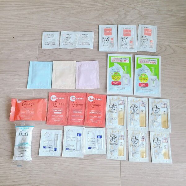 サンプル サンプルセット 試供品 化粧水 乳液 キュレル ミノン コラージュ トランシーノ プリエクラ