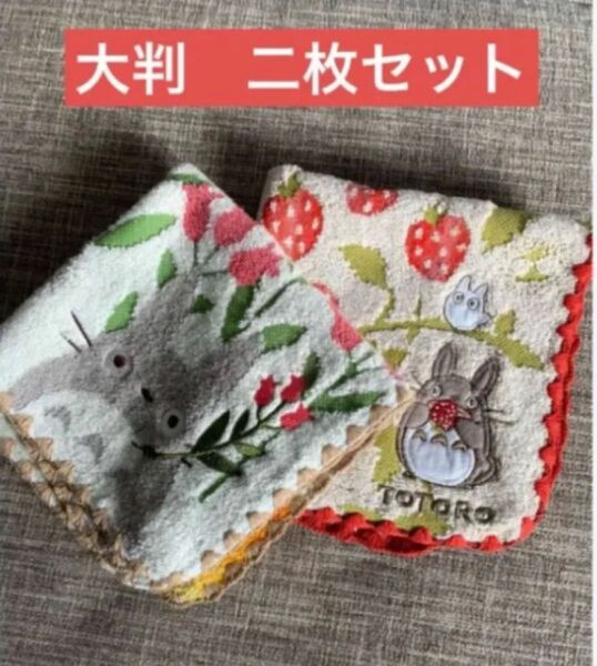 可愛いタオルハンカチ となりのトトロ 大判二枚セット ジブリ