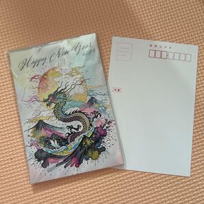 年賀状 2024 20枚入り印刷済み デザイナーズ 【カミノ デザインショップ】辰年 龍 はがき ポストカード