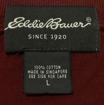 90's OLD☆EDDIE BAUER エディーバウアー ノースリーブTシャツ ベスト タンクトップ ナンバリング L 赤 えんじ サイドライン オールド_画像5