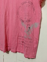 美品☆AMERICAN EAGLE アメリカンイーグル 半袖Tシャツ 半袖カットソー M/M ピンク ステンシル 英字プリント VINTAGE FIT_画像4