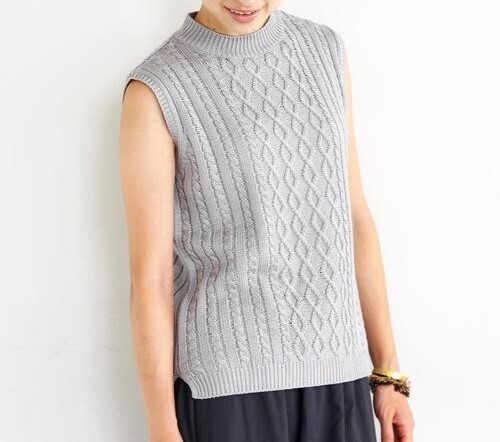 BEAUTY&YOUTH UNITED ARROWS ケーブル編みニットベスト ☆ビューティーアンドユース ユナイテッドアローズ
