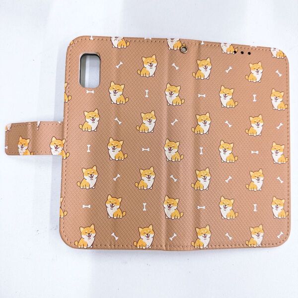SHARP AQUOS wish3 手帳型ケース 柴犬柄 犬 いぬ ブラウン 手帳型