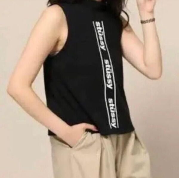 stussy woman ロゴテーピング タンクトップ