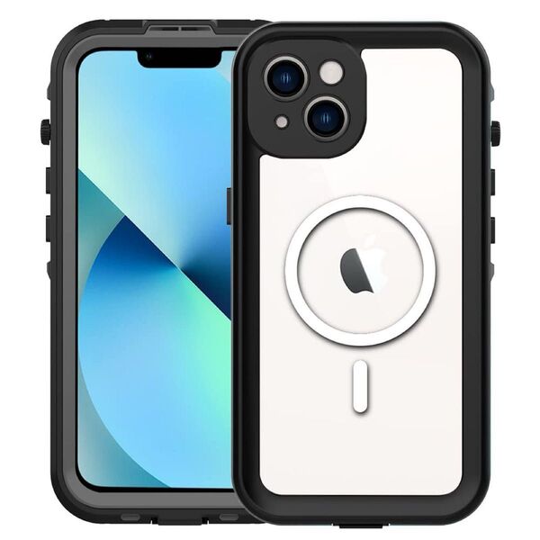 iphone 14 Plus 防水ケース 6.7インチ IP68規格 Qi充電対応 (ブラック)