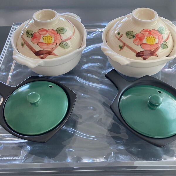 エッグベーカー2個セット 萬古焼茶碗ぞうすい鍋2個セット1人用 萬古焼 陶器土鍋