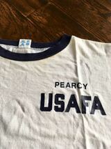 希少 80s ＵＳＡＦＡ チャンピオン 染み込みプリント リンガー Tシャツ トリコタグ size Lビンテージ 軍物 vintage ランタグ　us navy USMA_画像2