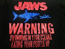 送込　Jaws　泳ぐな危険 !!　遊泳禁止　半袖Tシャツ　黒色　Mサイズ _画像1