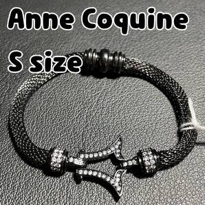 未使用 Anne Coquine アンコキーヌ ジルコニアモチーフブレスレット ブラス×925S ブラック Sサイズ 藤島彩子 QVC