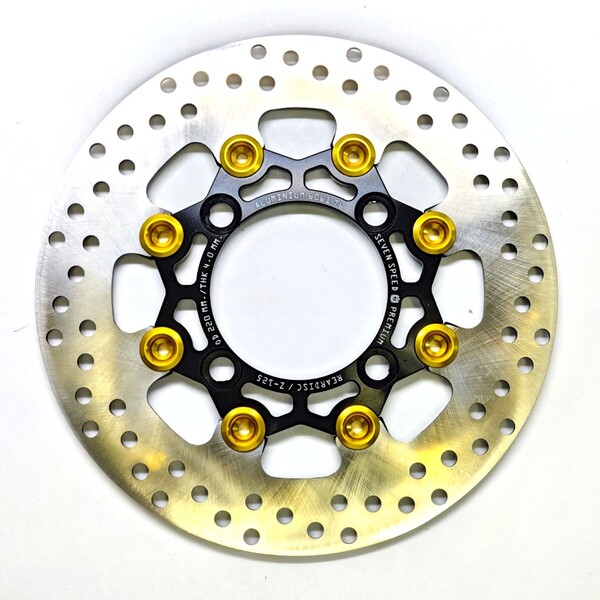 送料無料 匿名発送 z125pro用超大径リアフローティングビックディスクローター 220mm ブラックピンゴールド