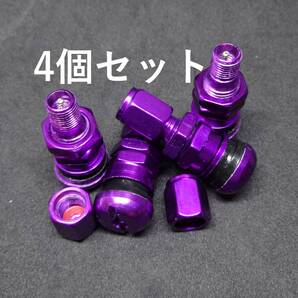 TE37対応エアバルブ エアーバルブ RAYS 社外品 非 純正 互換 Purple 紫色 4個セット