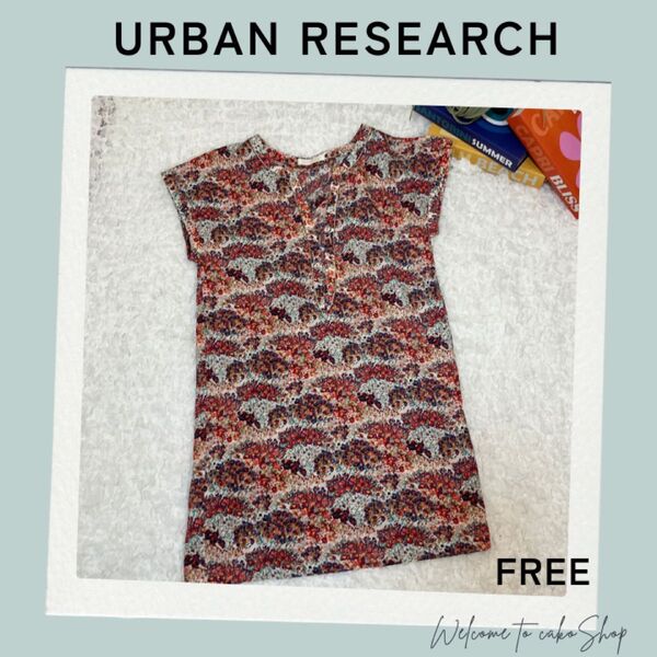アーバンリサーチ URBAN RESEARCH 花柄 ノースリーブブラウス チュニック 総柄 プルオーバー カットソー ビーズ