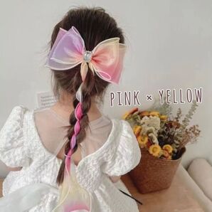 ヘアアクセサリー オーガンジー リボン ヘアピンパール 髪飾り キッズ プリンセス ヘアアクセサリー シフォンバレッタ