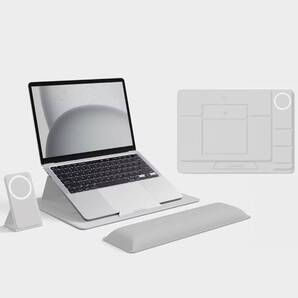 HUANUO ノートパソコンスタンド ノートPCスタンド 磁気式 折りたたみ 4段階角度調整 収納&携帯便利 デスクマット スタンド