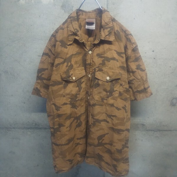 マスターピース ヘクティク カモフラ 半袖シャツ XL 90s 00s ミリタリーシャツ 裏原 スケート ヒップホップ ストリート masterpiece HECTIC